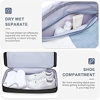 Vista 213 de Pequeña bolsa de gimnasio para mujer, bolsa de viaje con compartimento para zapatos