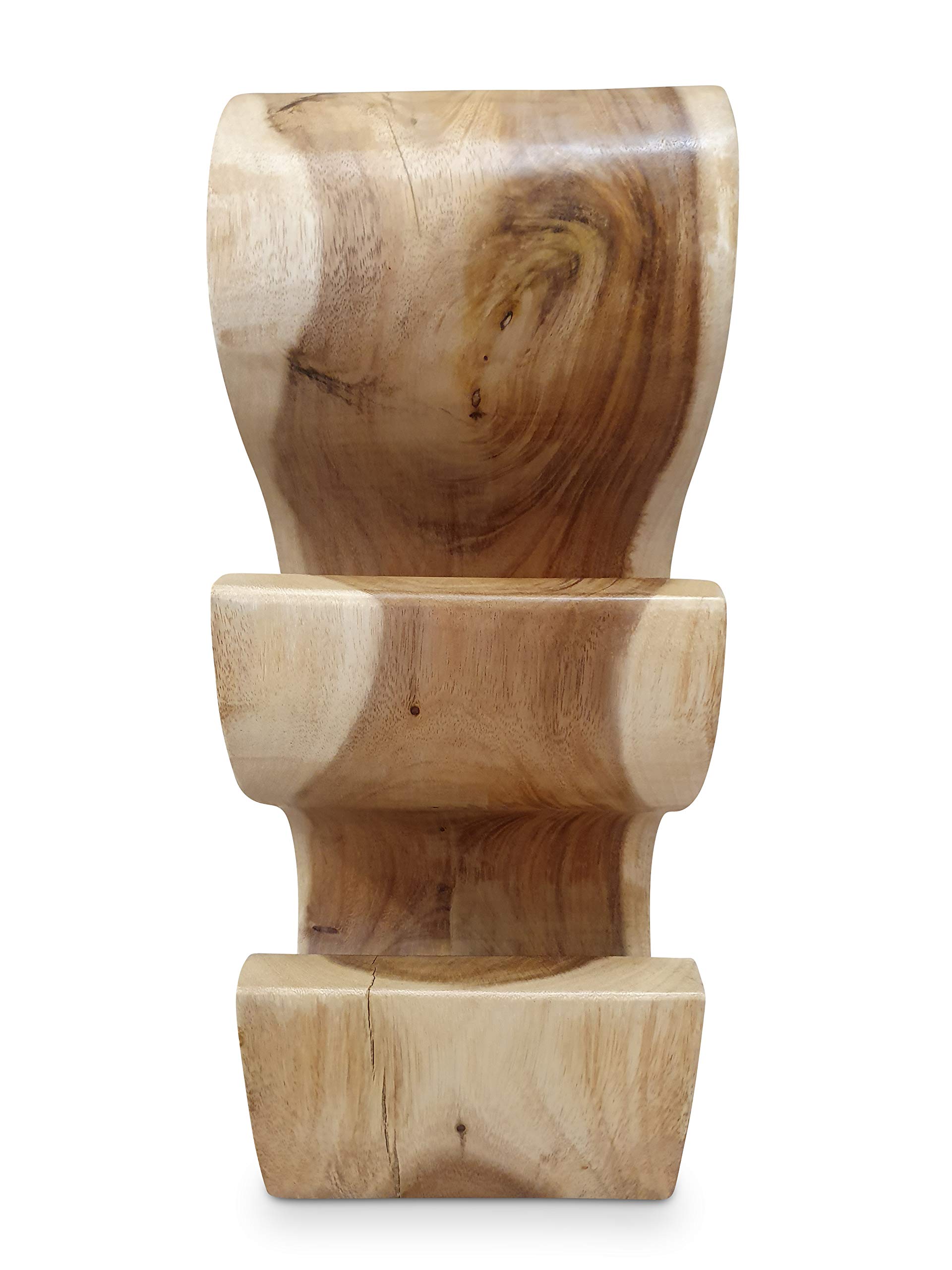 Kinaree Scaffale in legno di acacia naturale, per 6 bottiglie, realizzato a mano in Indonesia, in legno massello di design, idea regalo per gli amanti del vino