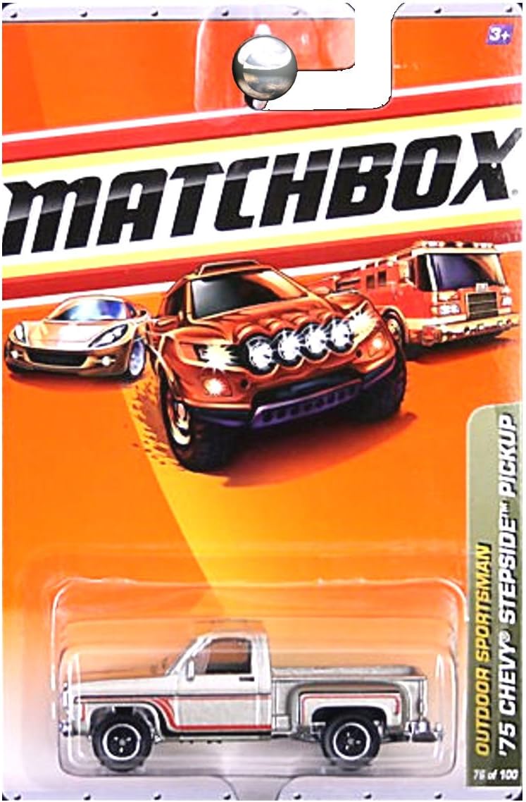 Matchbox Outdoor Sportsman '75 1975 Chevrolet Chevy Stepside Pickup Truck Silver #76