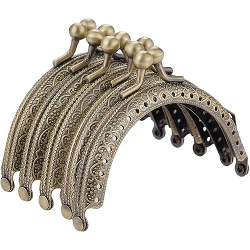 10PCS Metal Purse Frames, 3.3Inch Arch Bag Clasp, Antique Coin