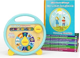 Little Sunbeams Bible Stories & Songs Interactive Take-Along Storyteller with 11 Books - Portable Christian Toddler Reader