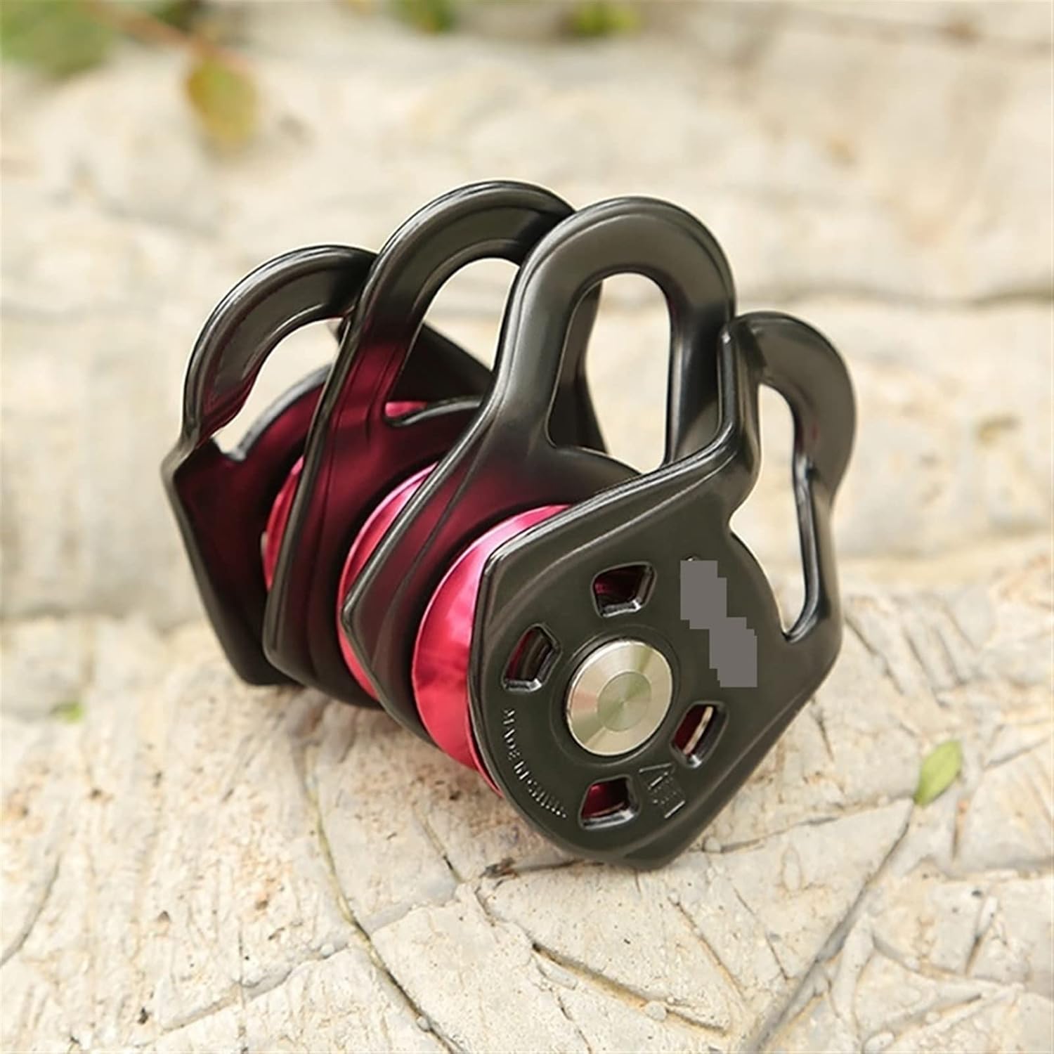 INLIMA Pulley Outdoor Three Pulley Sliding Rope Sling Hoisting Ropeway Transportation Rock Climbing Rescue Pulley Group (Color : Green Gray)