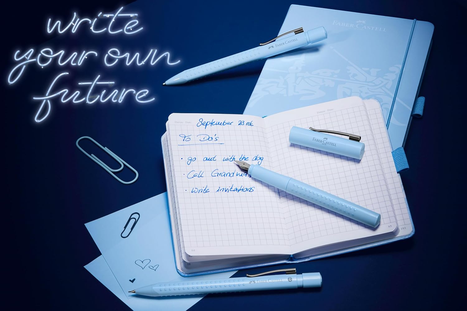 Faber-Castell Grip 2010 140848 Fountain Pen, Nib Width M, Sky Blue, Pack of 1