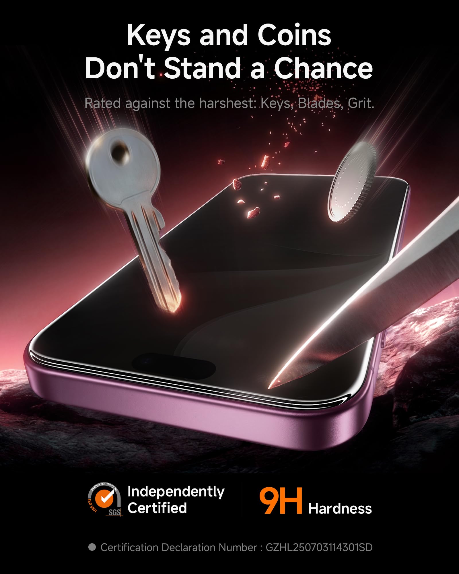 SMARTDEVIL Confezione da 2 pellicole protettive per la privacy per telefono pro2027, 28° anti-spia, in vetro temperato 9H, resistente a urti e graffi, struttura di installazione automatica senza bolle