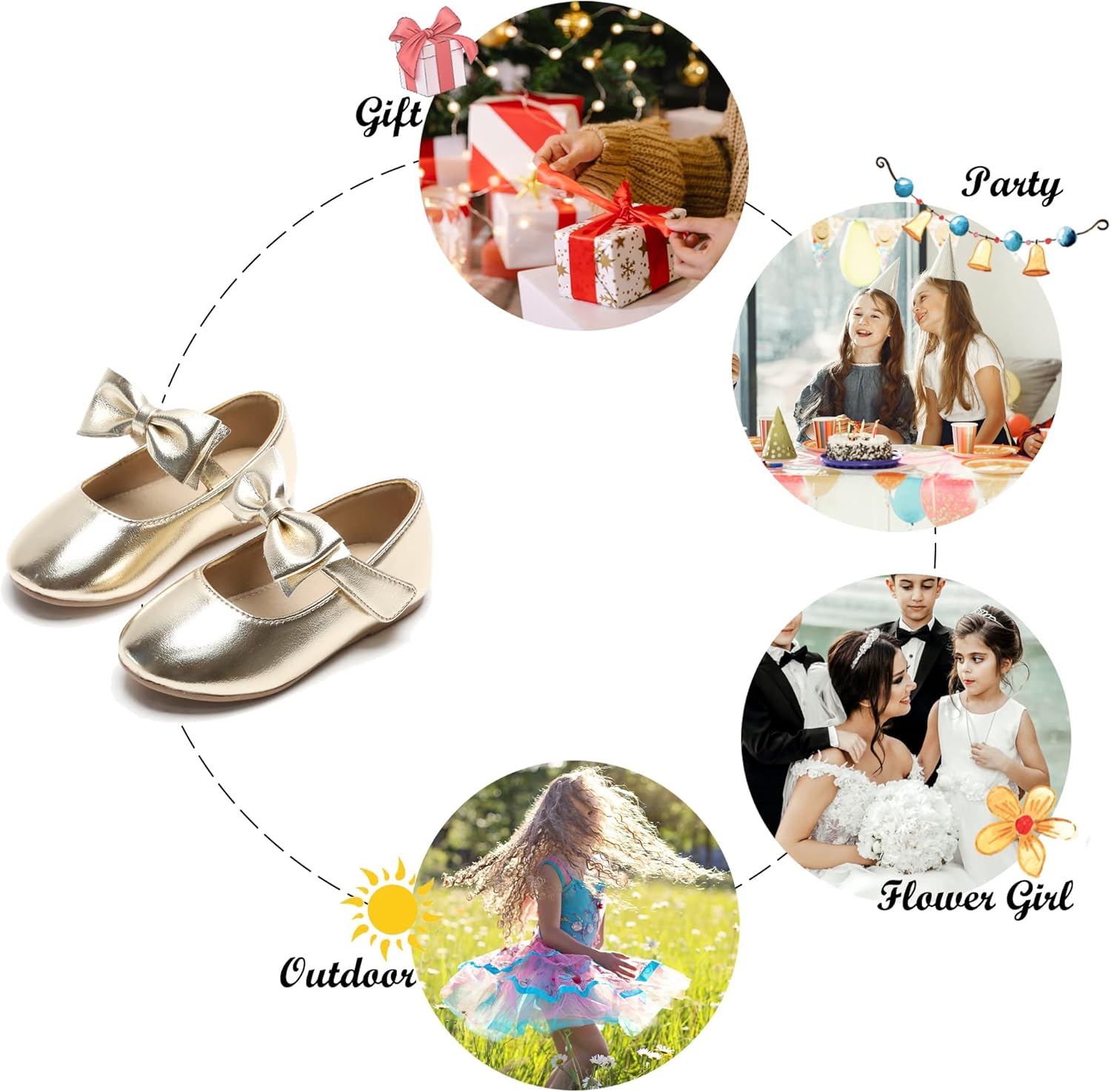 Felix & Flora Toddler Flower Girl Dress Shoes - Girl Ballet Flats Party School Shoes Wedding - Image 5