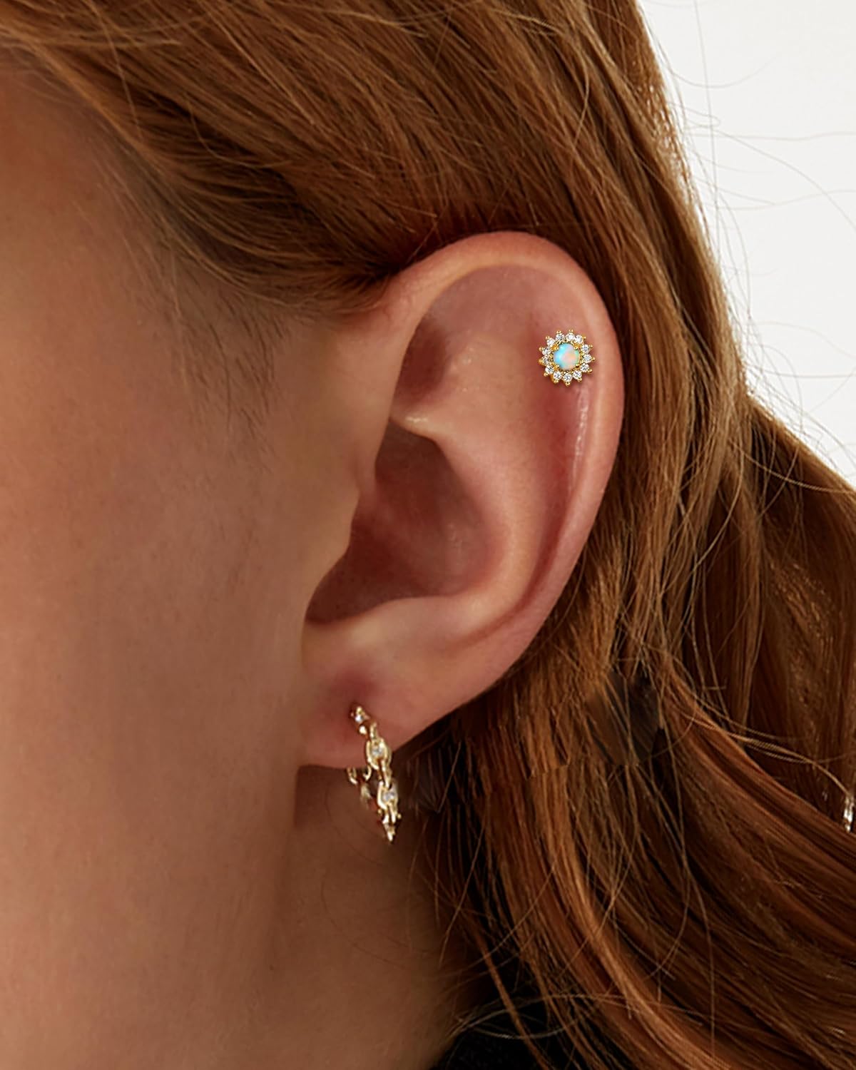 Colorful Tragus Jewelry 16G Vintage Helix Cartilage Earrings Stud Internally Thread Labret Stud Surgical Steel - Image 2