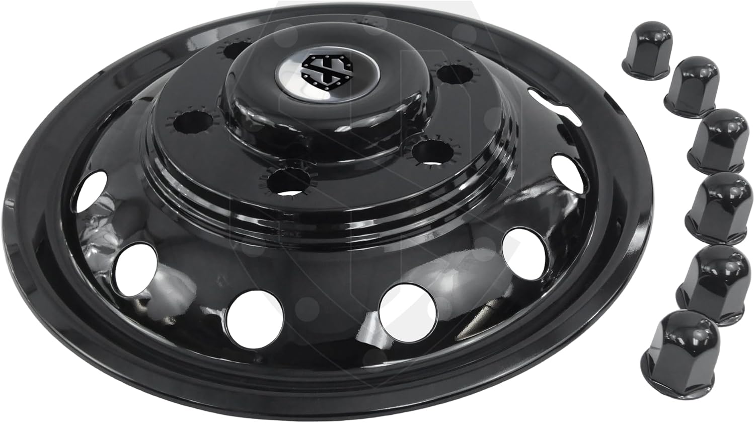 16" Black ABS Wheel Simulators for 2014-Up Ford Transit 350 HD Dually
