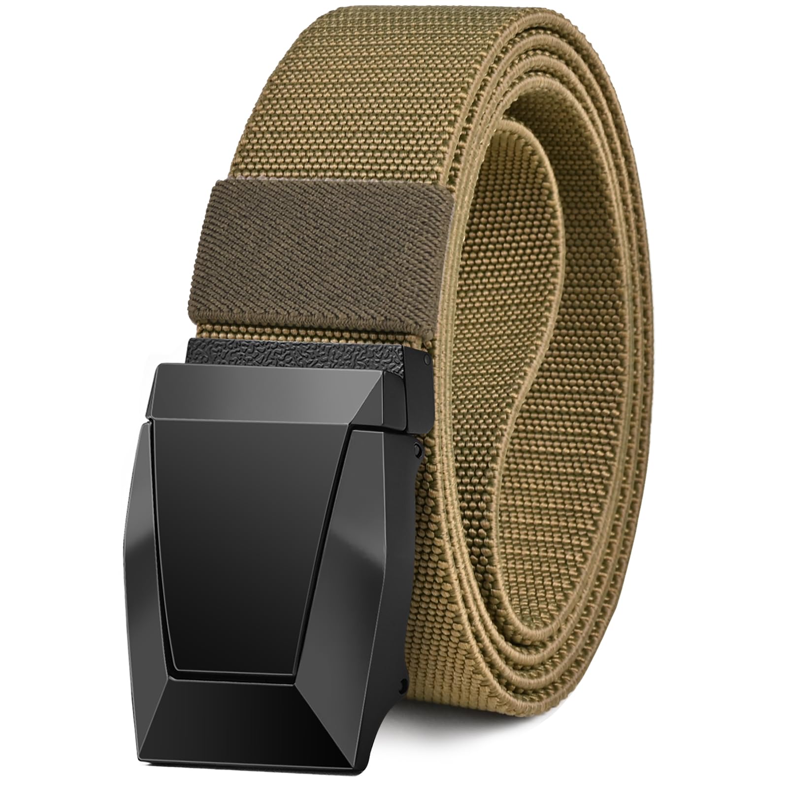 KingMooreMen's Belt - 1.5 inch Military Tactical Stretch Web Nylon Belt with Quick Release Buckle
