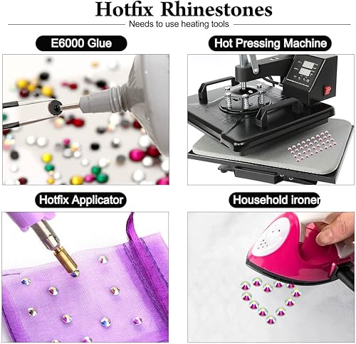 Miniatura 5 de 6796 unidades de diamantes de imitación termoadhesivos para Ab, piedras de cristal para tela, ropa, camisas, parte trasera plana brillante redonda