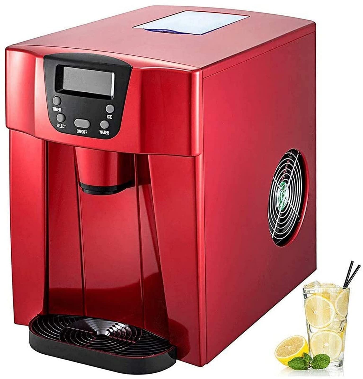ice Cube Maker 12KG Stainless Steel 220V Ice Cube Maker Machine 26LBS Ice Making Machine Countertop Compact Clear Ice Cubes for Kitchen Home Bars