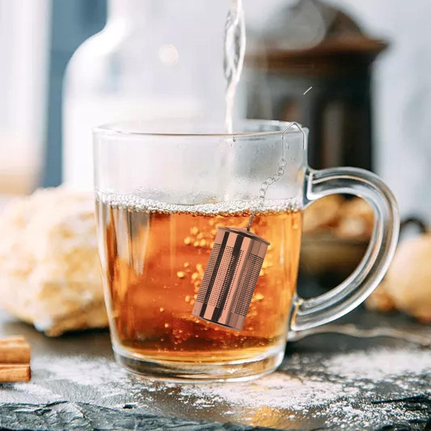 Tea Strainer， Reusable Steel Tea Maker Ball Lock Spice net Tea Maker Accessories Filter Tea Ware Kitchen Tea Maker Filtering