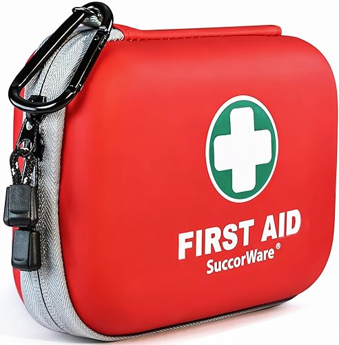 Mini kit de primeros auxilios de 150 piezas, kit médico pequeño con carcasa dura, kit de primeros auxilios de emergencia para automóvil, viajes,