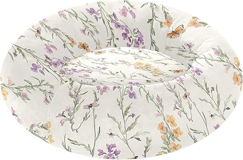 Pet Dog Beds Anti-Slip Fluffy Dog & Cat Cushion for Small Size Pets Sleeping S Retro Snapdragon Neutral