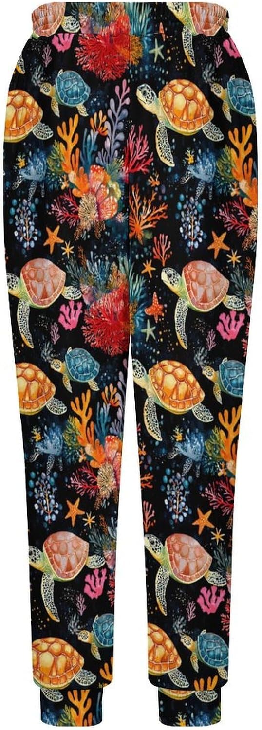 Sea Turtle Ocean Starfish Men's Pants Athletic Workout Sweatpants Jogger Casual Pant for Sports Home