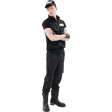 Amazon Party City Newyorkwish コスプレ Swat メンズ 黒 コスプレ 仮装 通販
