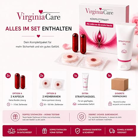 VirginiaCare 5-Piece Care Set - Gel Capsules & Accessories - Discreet Use Skin-Friendly Formula for Situational Use