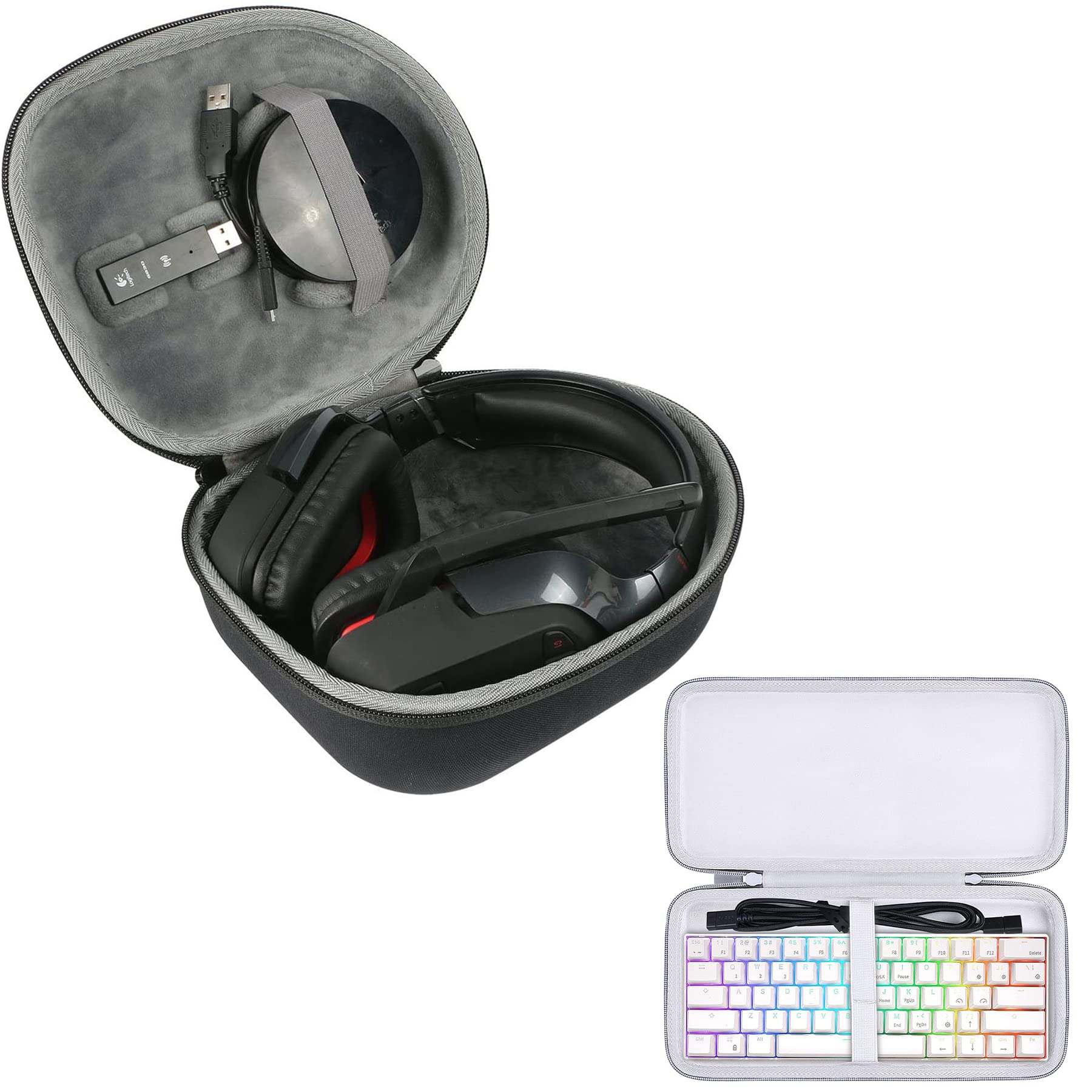 co2CREA Hard Case for Logitech G933 Headphone + RK RK61 60% Gaming Keyboard