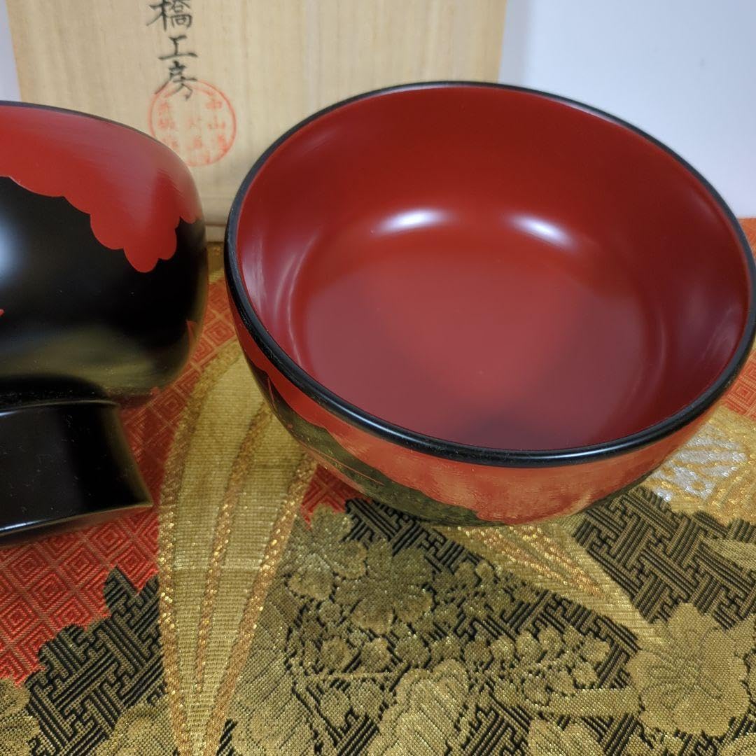 Amazon.co.jp: 矢橋工房 汁椀 山吹椀 大椀 2客 漆器 : ホーム＆キッチン