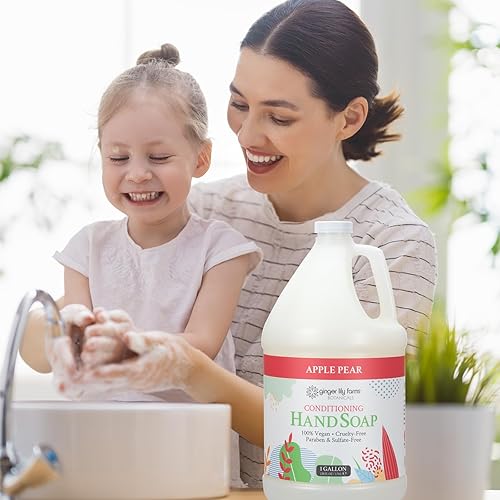 Miniatura 7 de Ginger Lily Farms Botanicals - Recambio de jabón líquido multiusos para manos 100 vegano y libre de crueldad aroma a pera de manzana 1 galón 128