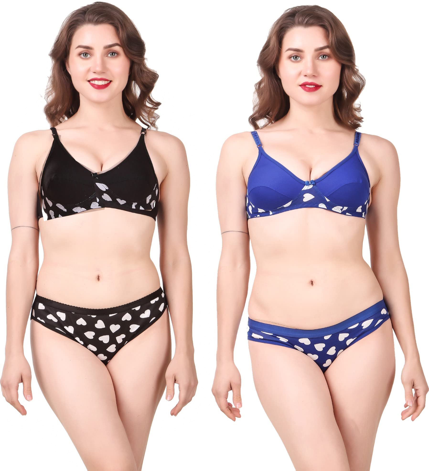 Women Stylish Cotton Bra and Underwear Set (DIL Sets_Blueblack_30pt)-picture-39