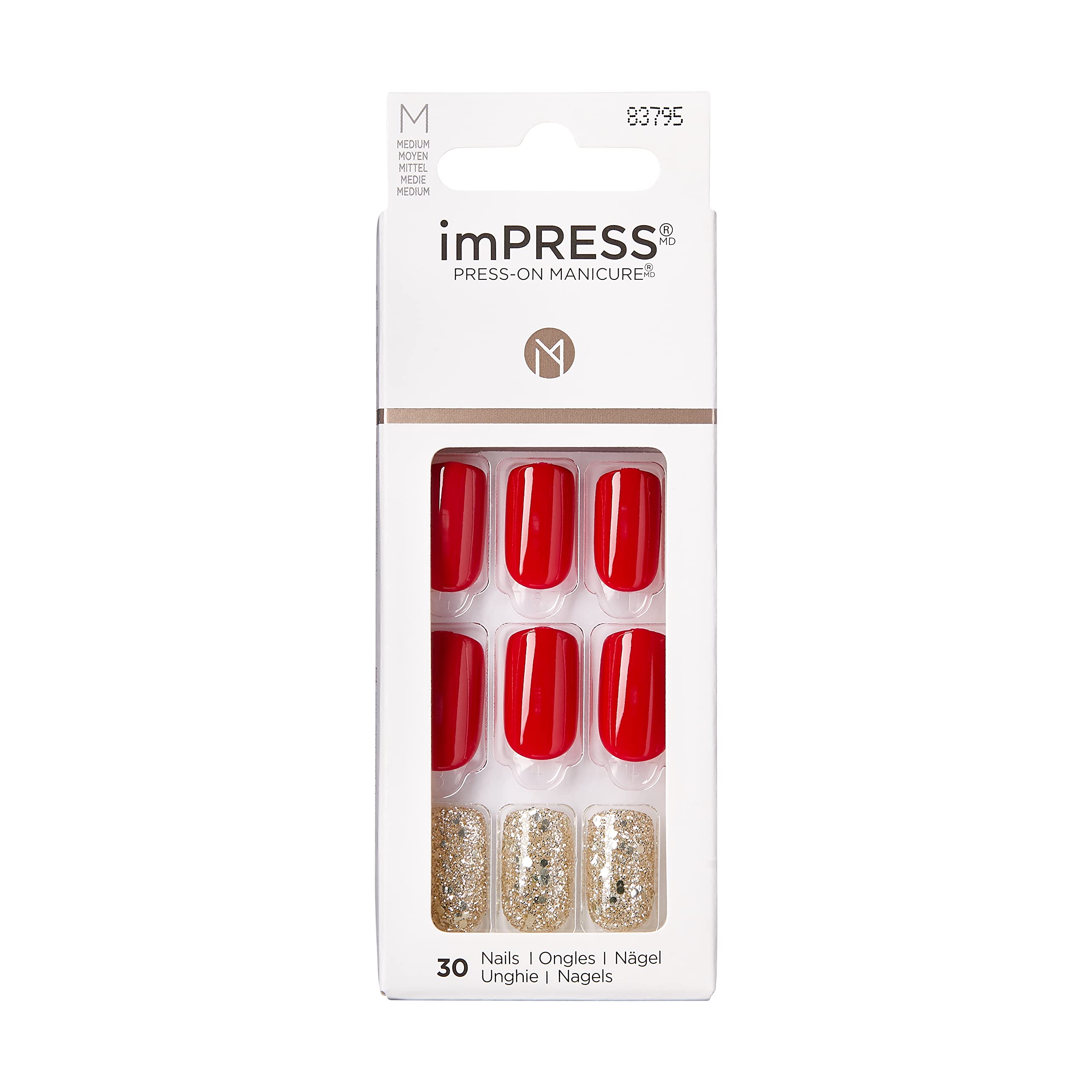 KISSimPRESS Medium Nails, Last Love, KIMM09C