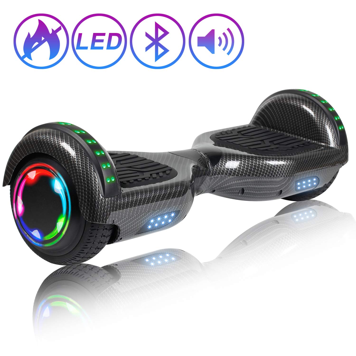 SISIGAD Hoverboard, 6.5" Two-Wheel Self Balancing Hoverboard with Bluetooth Speaker - Street Style