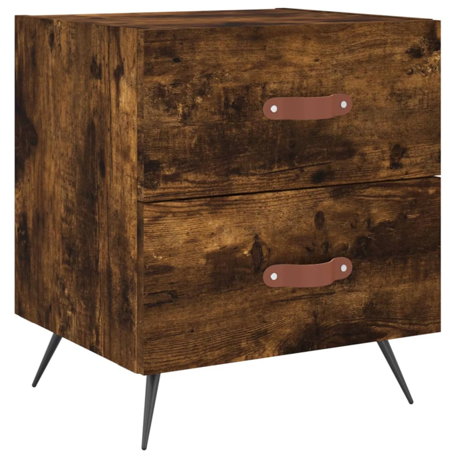 Homgoday Szafki nocne 2 szt. wędzony dąb 40 x 35 x 47,5 cm drewno inżynieryjne, stolik nocny, stolik pomocniczy na sofę, szafka do przechowywania, do salonu, sypialni, mebli, kanapy, stolik typu 2