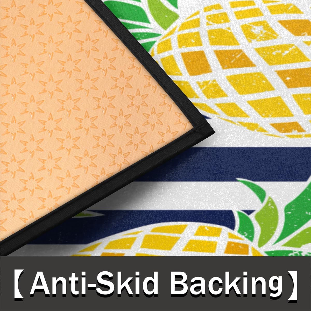 Pattern Pineapple Half Round Rugs for Entryway Washable Rugs Doormat Indoor Non-Slip Door Mat Indoor Entrance Welcome Matt for Front Door