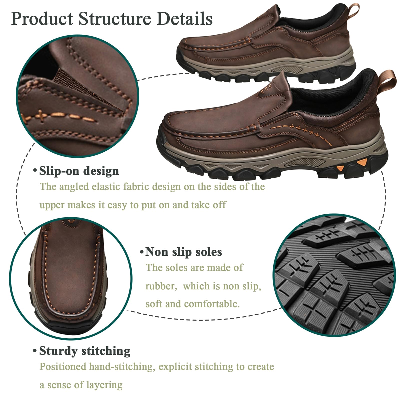 Scarpe da Trekking Escursionismo Uomo, Impermeabili Leggero Traspiranti Comode Casual Scarpe di Pelle Camminata Jogging Sportive