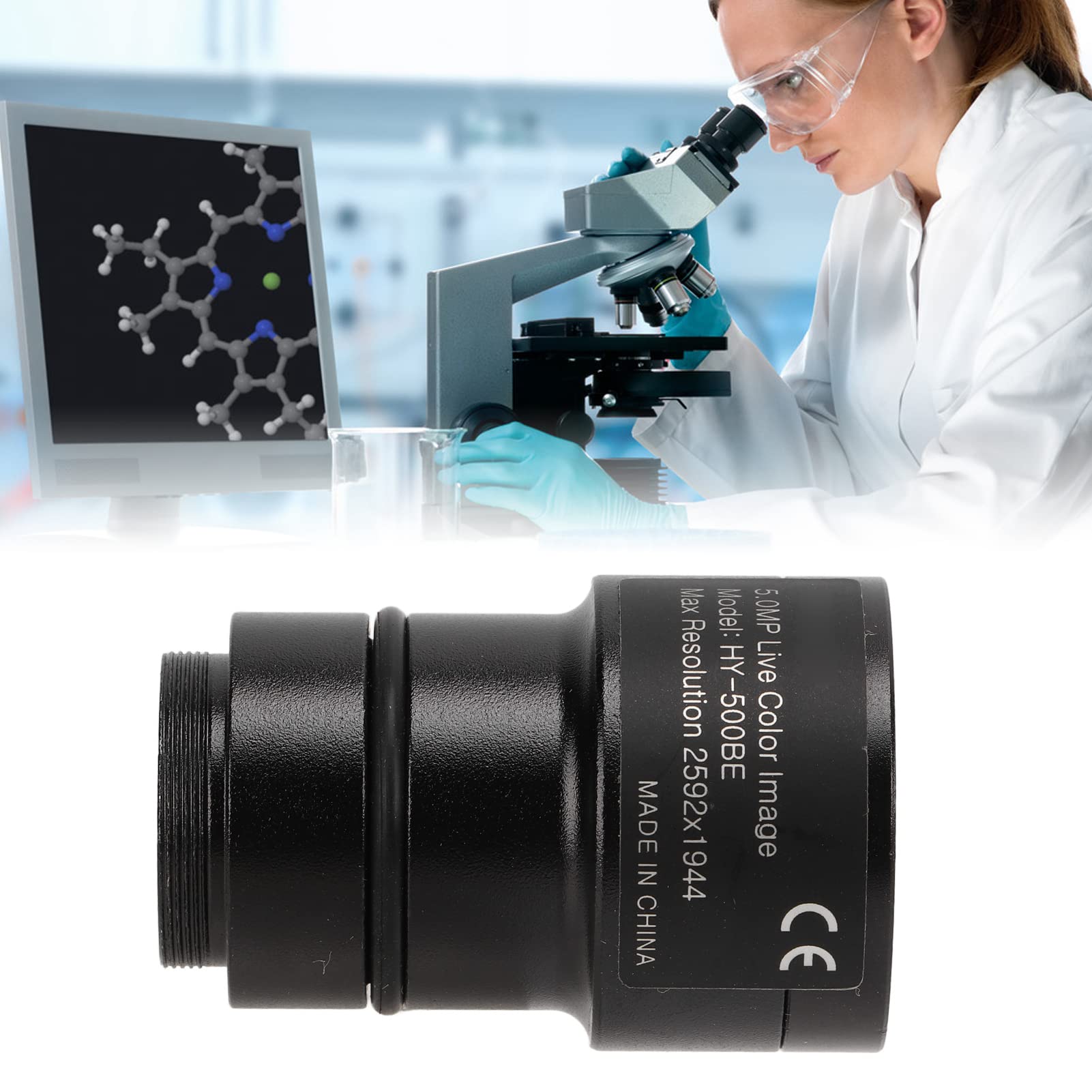Cyfrowa kamera mikroskopowa o rozdzielczości 5 MP CMOS USB 2.0 o dużej szybkości — Kamera przemysłowa do mikroskopów biologicznych i stereoskopowych — Zawiera adaptery 23,2 mm 30
