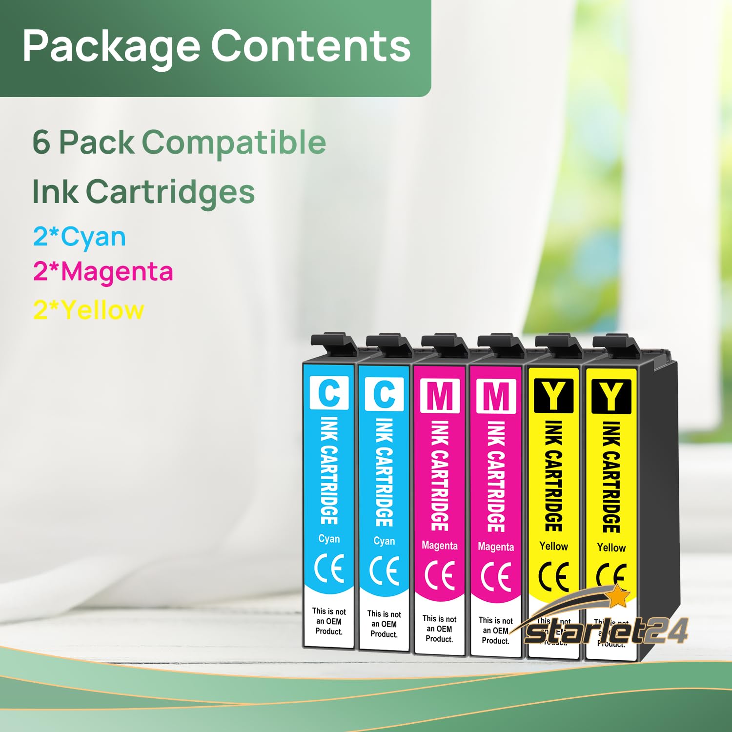 Starlet24 6x cartucce 604XL compatibili con Epson 604 XL colore per Expression Home XP-2200 XP-2205 XP-3200 XP-3205 XP-4200 XP-4205 Workforce WF2910DWF WF2930DWF WF2935DWF WF2950DWF