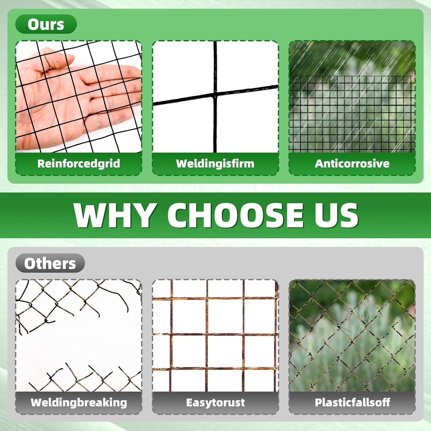 Black Hardware Cloth 1' 24in x 100ft Chicken Wire, Green Garden Fence, 19 Gauge PVC Coated Metal Welded Wire Mesh for Preventing Snakes, Raccoons, Foxes, Poultry Netting