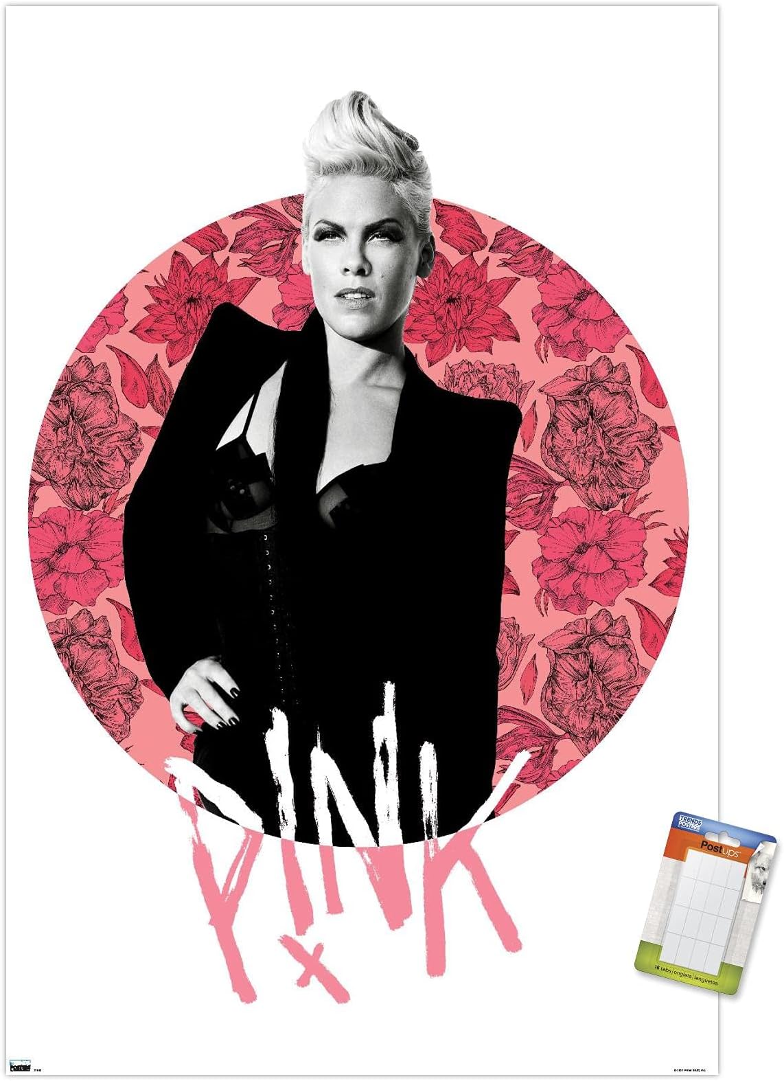Trends InternationalP!nk - Flowers Wall Poster, 22.37" x 34.00", Poster & Mount Bundle