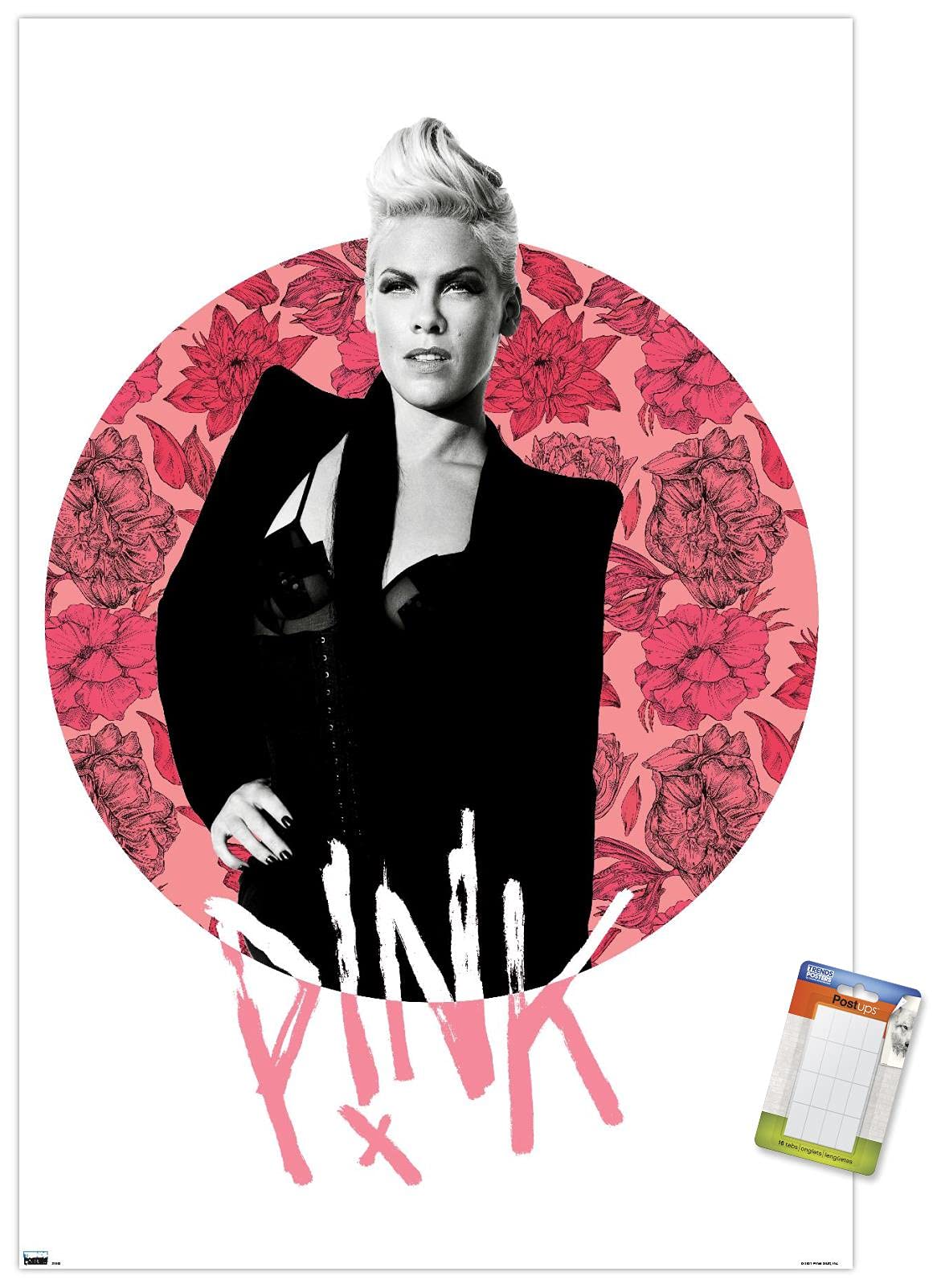 Trends InternationalP!nk - Flowers Wall Poster, 22.37" x 34.00", Poster & Mount Bundle