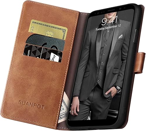 Miniatura 9 de SUANPOT Funda de piel tipo cartera para Samsung Galaxy Note 9 de 6.4 pulgadas con bloqueo RFID, soporte para tarjetas de crédito, funda con tapa