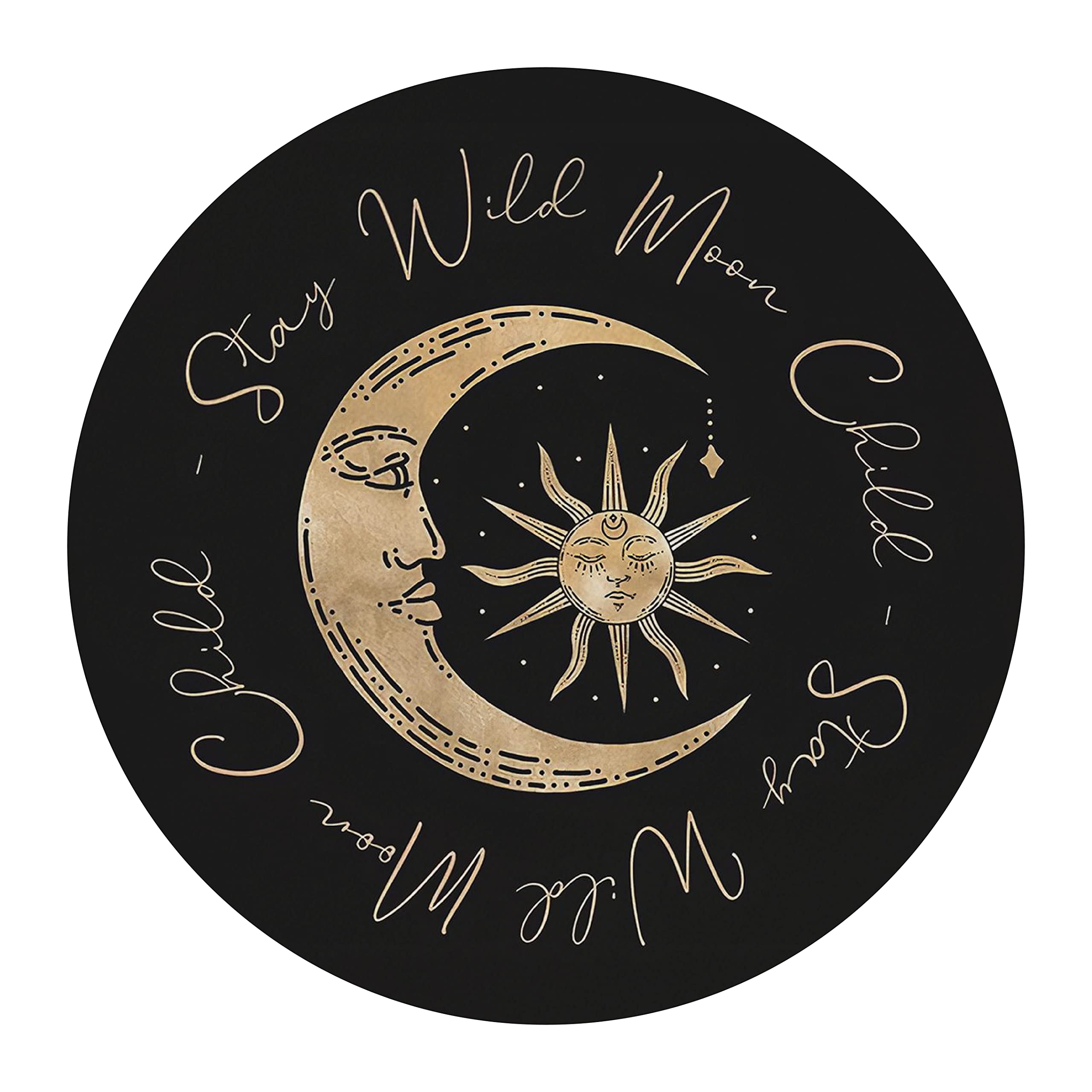 QUICQOD Tarot Sun Moon Mouse Pad,Magical Astrology Stay Wild Moon Child Mousepad for Home Office Dorm Desk Decor,Gifts for Women Girls 8.7 x 8.7 Inches