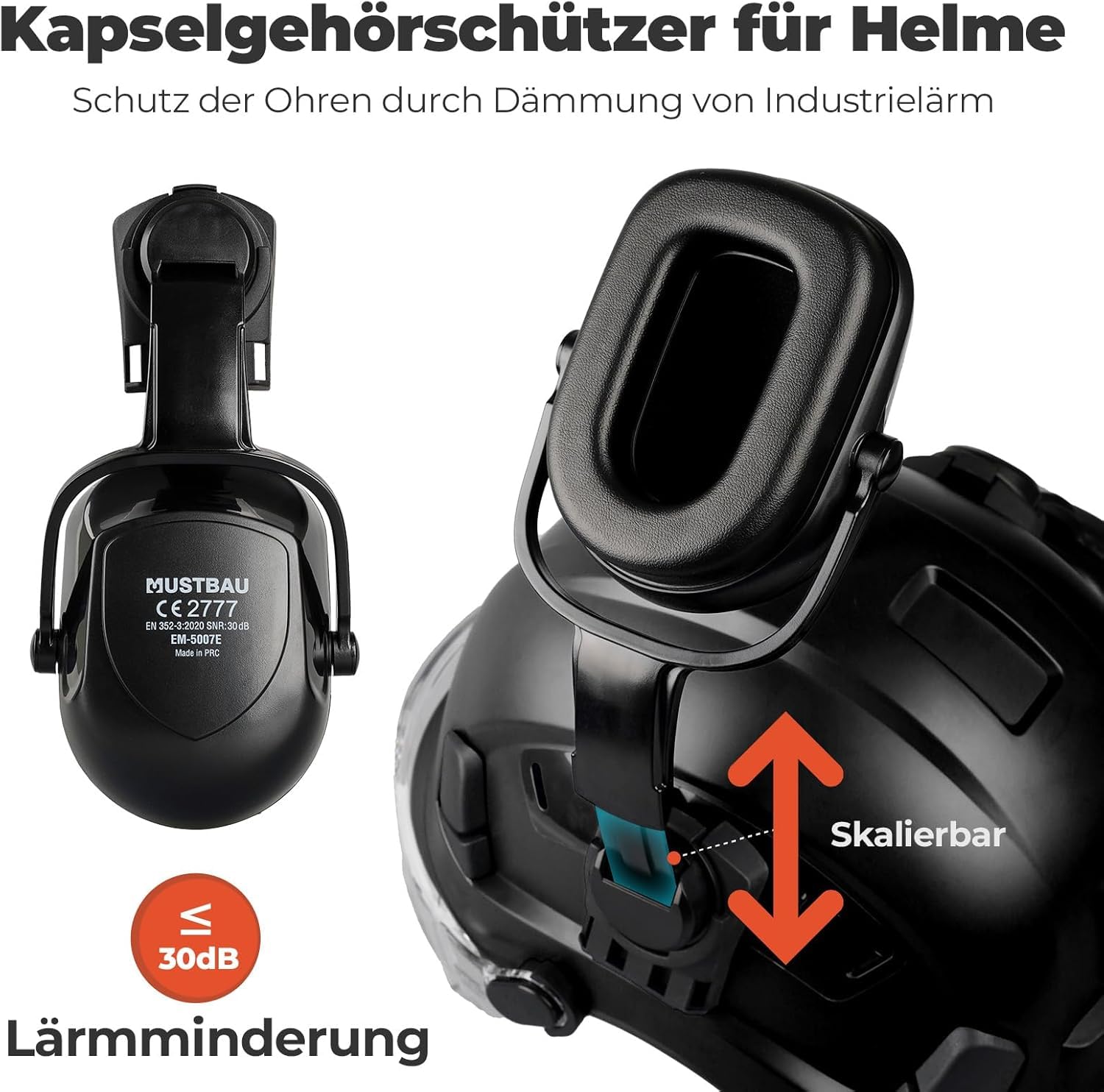 Forsthelm EN397 Bauhelm & Schutzhelm mit Visier und Gehörschützern, ABS-Arbeitshelm für Erwachsene Forstwirtschaft & Baustelle 53-63cm verstellbar