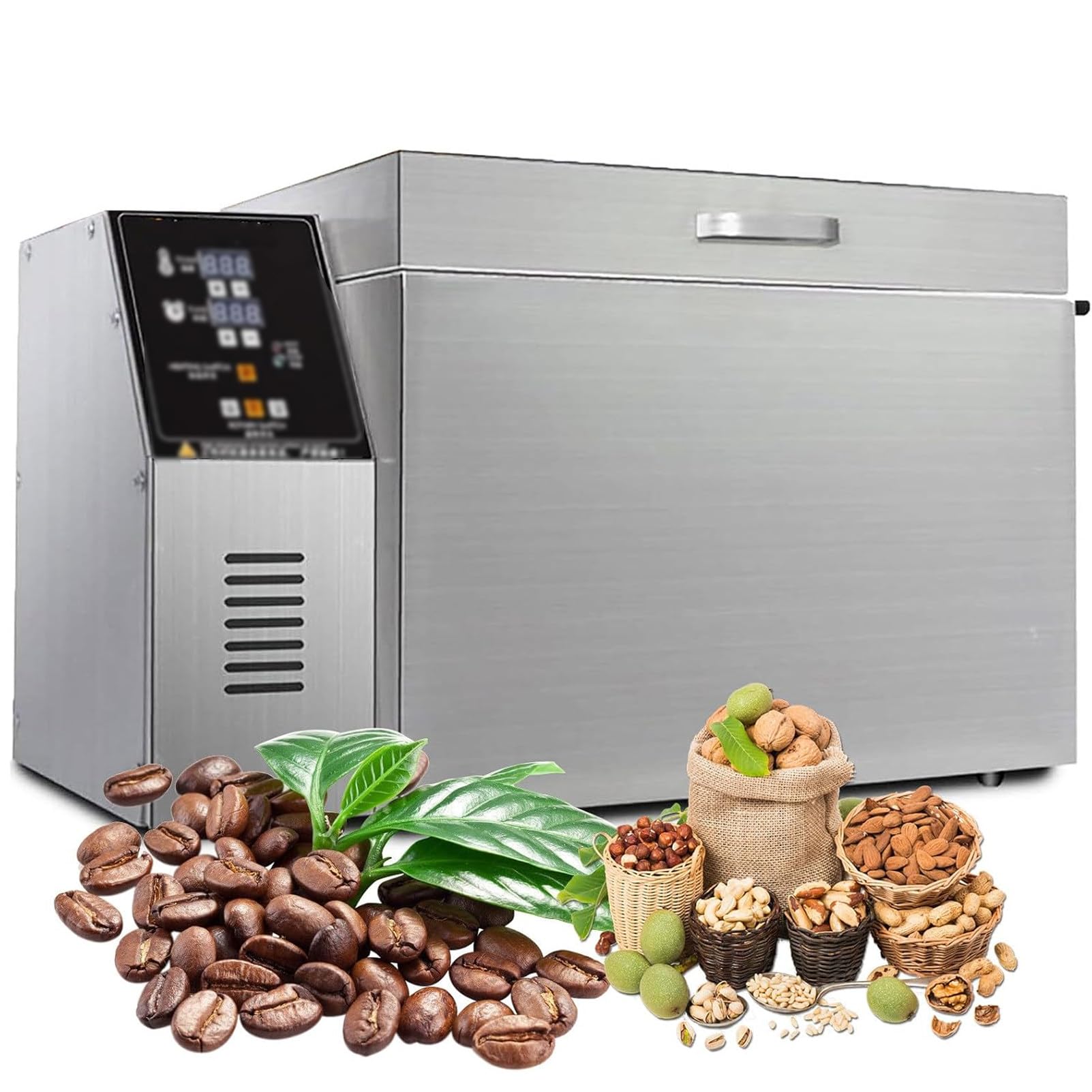 Pnpaea Commercial Coffee Bean Roaster Coffee Roaster, Multi-functional Nut Roaster with Adjustable Timing,Temperature Control for Peanuts, Sesame, Cashews, and Chestnuts Type5