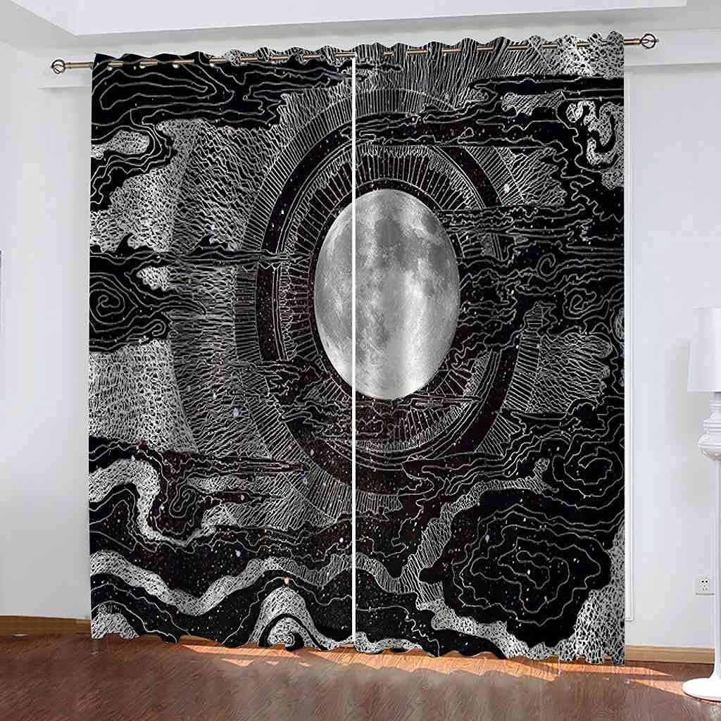 Rideau occultant pleine lune 300x270 cm lot de 2 rideaux thermiques et phoniques en polyester