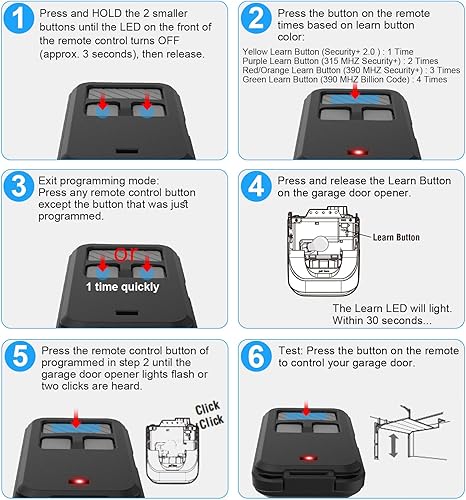 Miniatura 4 de 890MAX - Control remoto para abrepuertas de garaje para LiftMasterChamberlainCraftsman, control remoto universal de 3 botones para abrir puertas de