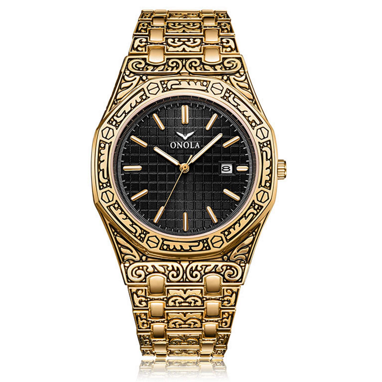 Men's Quartz Watch with Stainless Steel Strap 3ATM Vintage Classic Wristwatch DFHJ