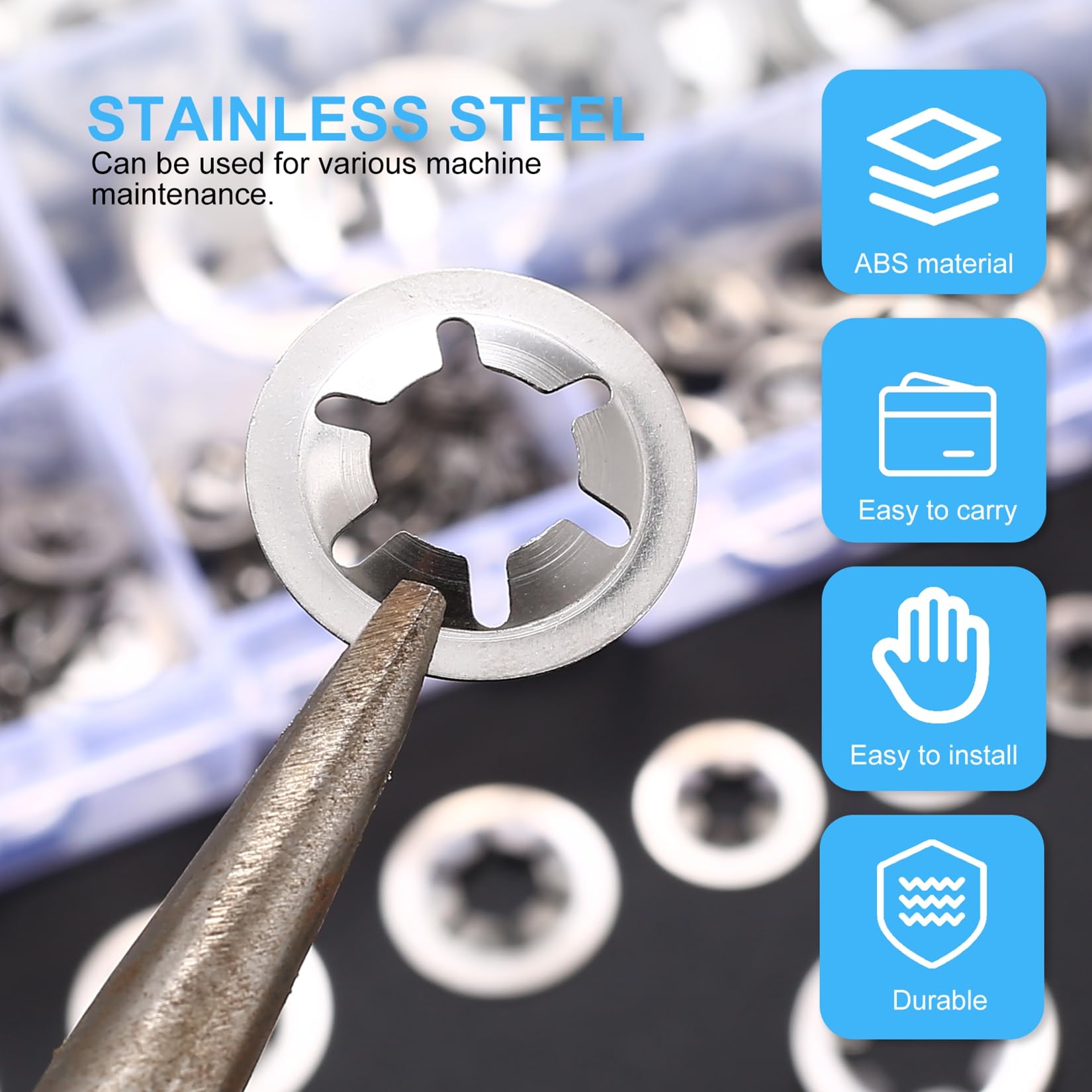 100pcs Starlock – Fermagli A Scatto, Rondelle Di Bloccaggio, Clip Tonde 2mm