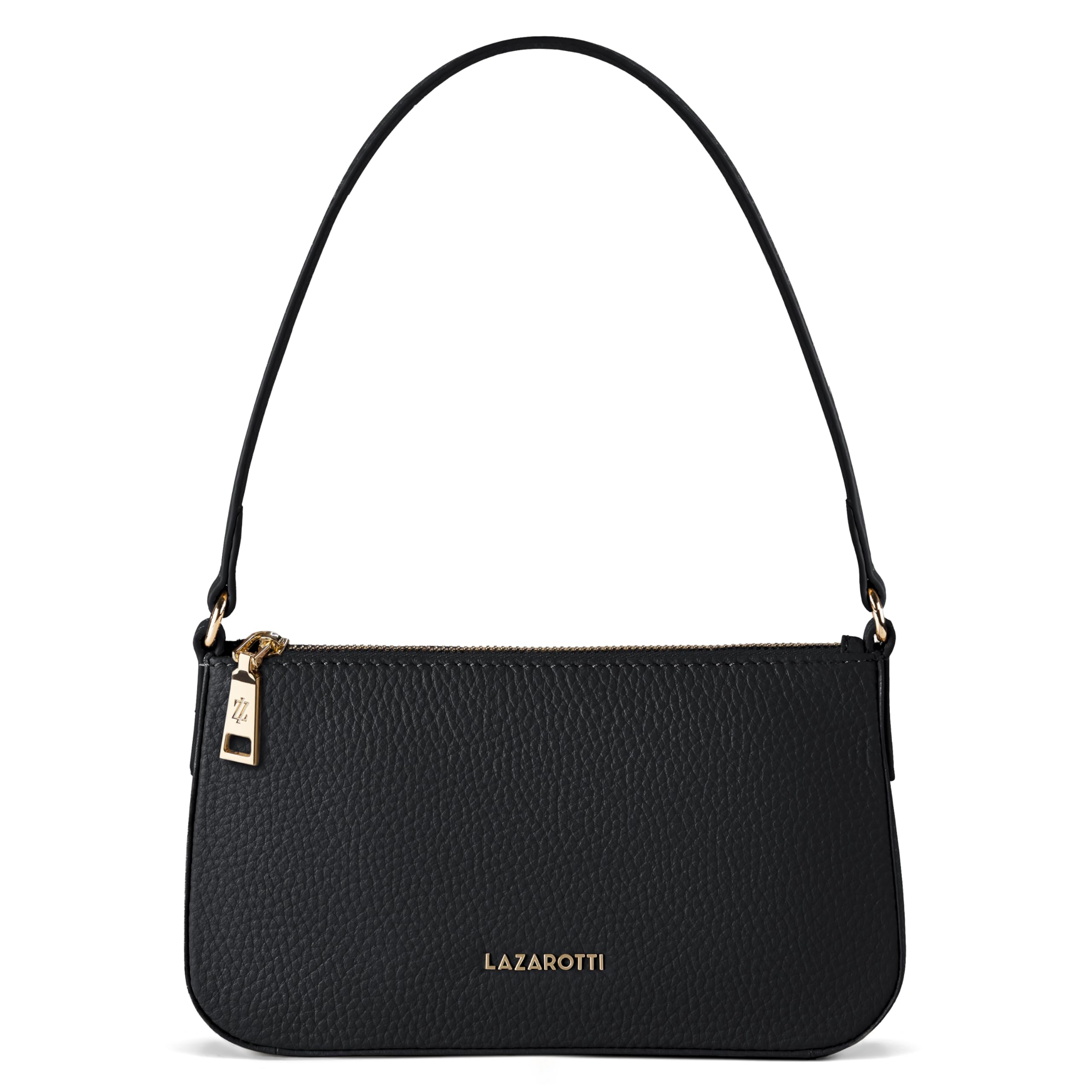Lazarotti Bologna - Borsa a tracolla da donna in vera pelle, con scomparto laterale, 27 cm