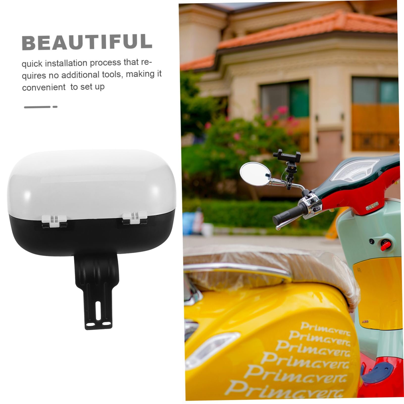 Ciieeo Coffre Arrière De Étanche pour Scooter Électrique De Rangement pour Et Blanc Top Case Pratique