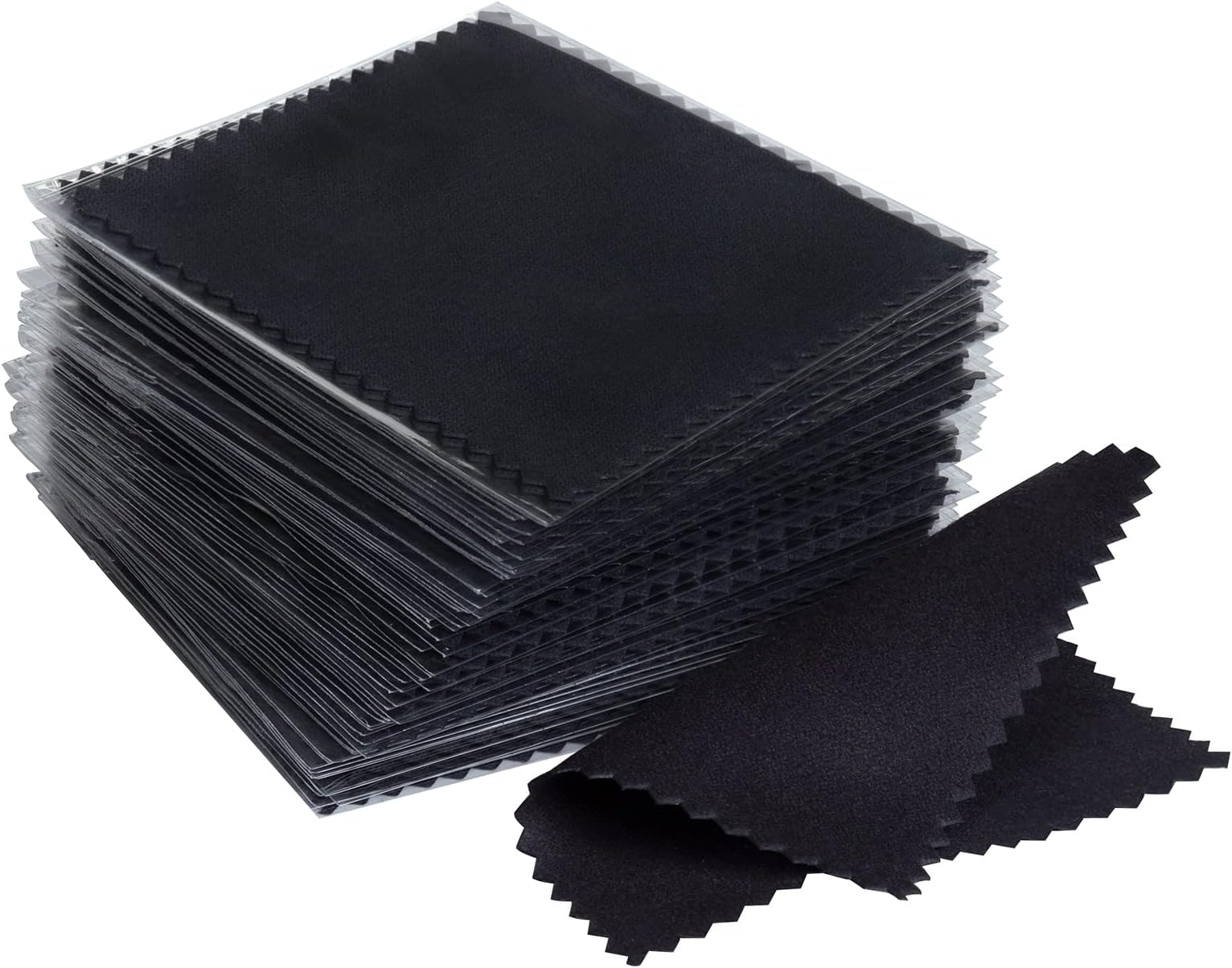 CATIFLIN 100pcs Small Jewelry Cleaning Cloths (Black)