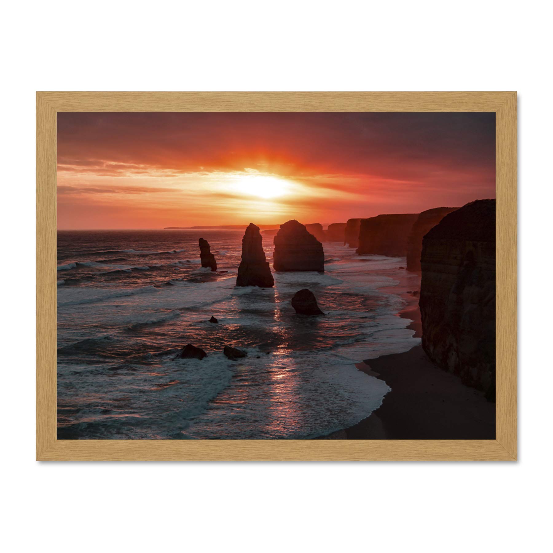 Holthausen Twelve Apostles Sunset Australia Large Framed Art Print Poster Wall Decor 18x24 inch