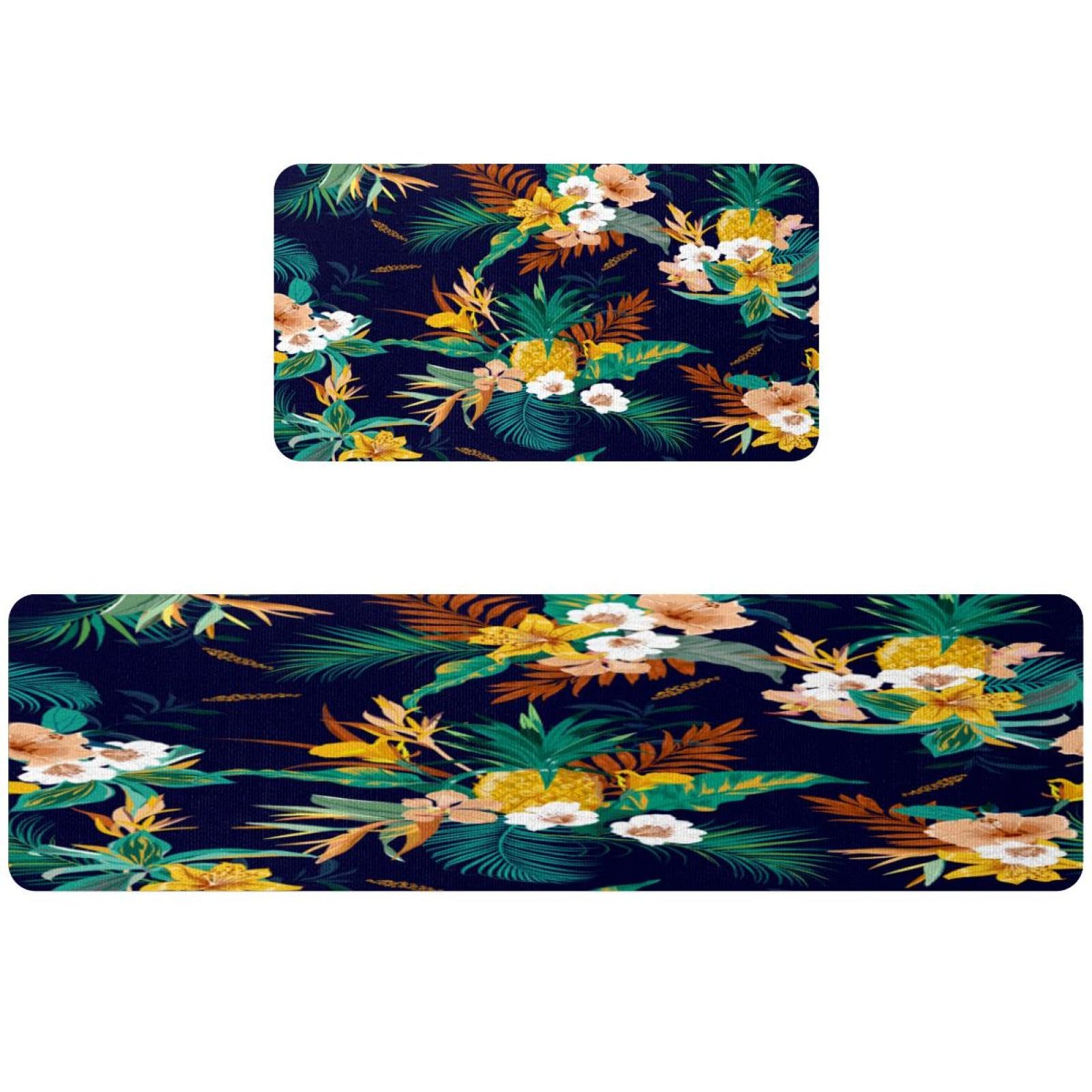 Tapete de cocina absorbente VAPOKF alfombra lavable para pasillo de plantas tropicales
