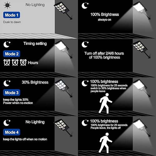 Miniatura 4 de Luces solares para exteriores, IP66, impermeables, con sensor de movimiento y control remoto, luz de seguridad de 6500 K del atardecer al amanecer