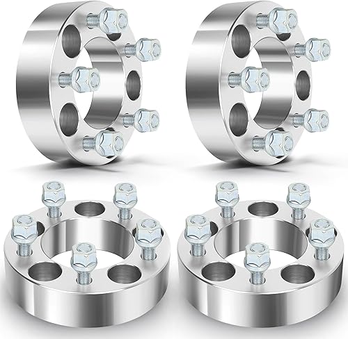 ECCPP 4 espaciadores de rueda de 5 lengüetas, 5 x 4,5 a 5 x 4,5 12 x 1,5 3.248in, 1,5 pulgadas, color plateado compatible con 1996-2000 para