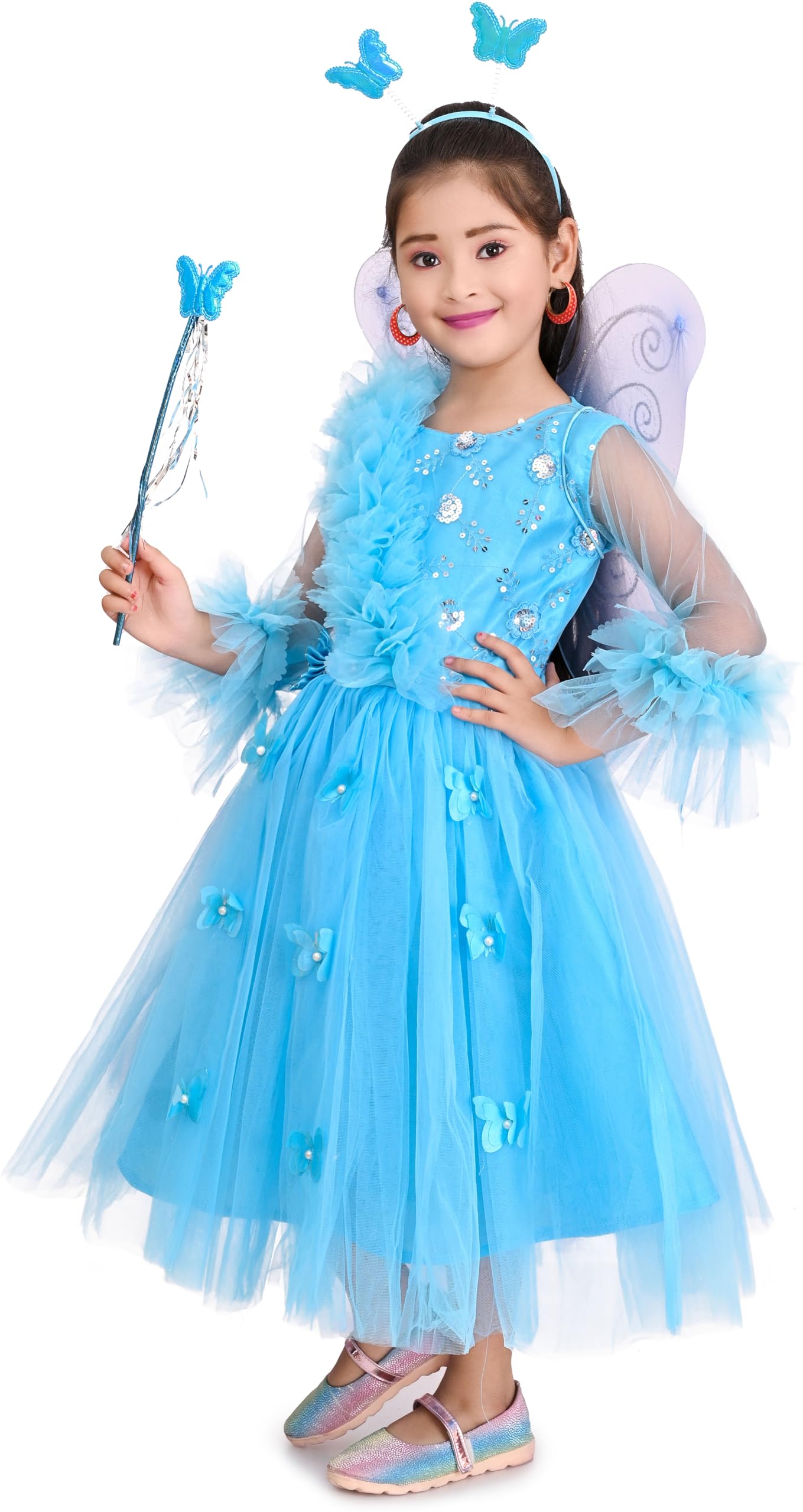 EPIKID Girl's Pari Frock for Party Festive Birthday Occasions (in, Age, 6 Years, 7 Years, Regular, Blue) 1